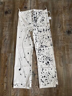 Banana Blue | Navy Splatter Print Pull On Pants